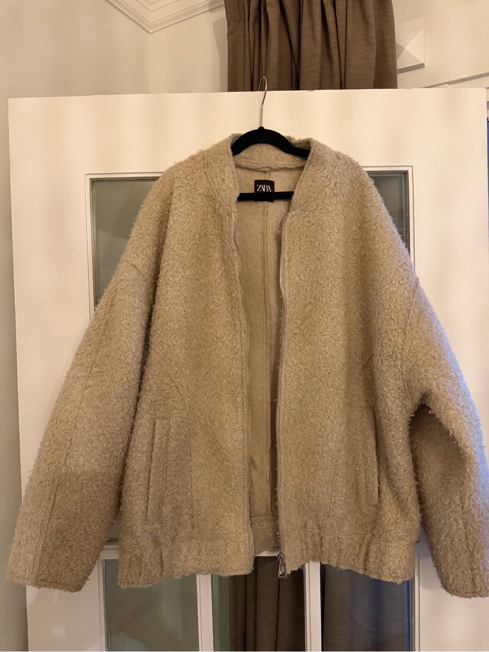 Zara Neutral Beige Teddy Jacket
